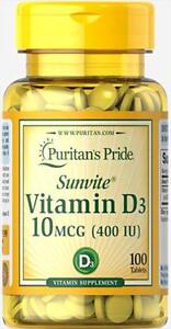 Puritan's Pride Vitamin D3 400 IU, 100 Tablets For Good Immunnity