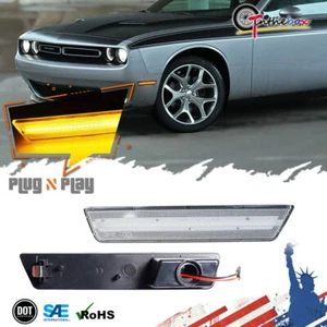 Front Bumper Side Marker Lamps Amber LED Lights LH+RH For 08-14 Dodge Challenger - Picture 1 of 9
