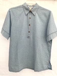 VTG 80s..ORVIS..4 BUTTON PULLOVER..CHAMBRAY..SHIRT..NEW..L - Picture 1 of 5