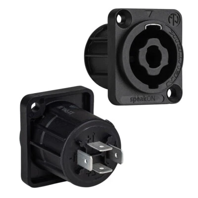 2 x Neutrik NL4MPXX SpeakON Connector 4 Pole Panel Mount