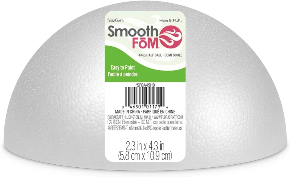 FloraCraft Flosfba45hbu Smooth Foam Half Ball 4 5