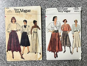 2 VTG Very Easy Vogue Patterns 9169 8741 - sz 8-10-12 UNCUT - long flared skirt - Picture 1 of 11