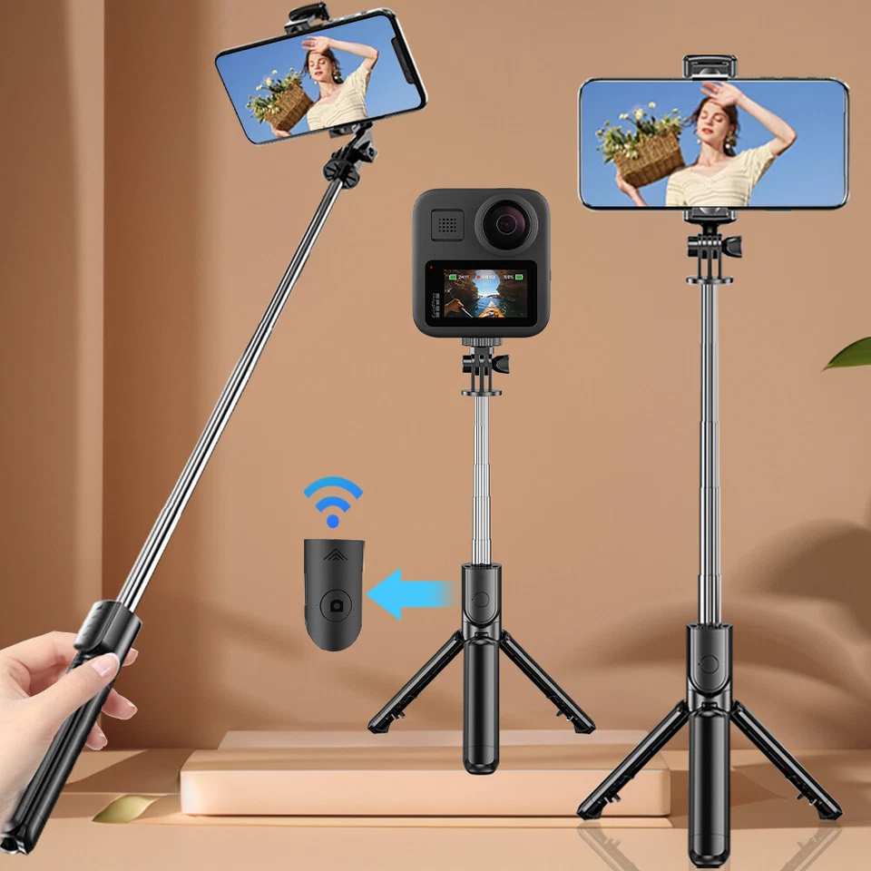 Selfie Stick Tripod 26-inch Bluetooth remote portable for iPhone and Android - Image 1 of 4