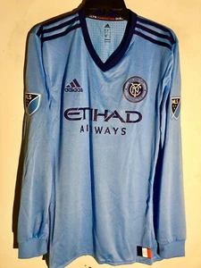 Adidas Authentic MLS Langarm Team Trikot New York City FC hellblau Gr. S - Bild 1 von 2