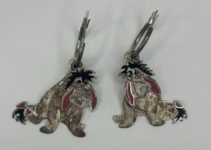 Disney Eeyore Silver Tone Pierced Dangle Drop Earrings Winnie Pooh - Picture 1 of 6