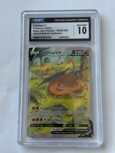 Pokemon Charizard V CGC 10 GEM MINT SWSH260 Ultra Premium Black Star Promo  - Bild 1 von 2