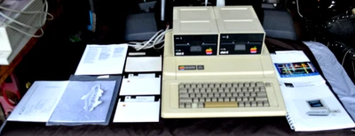 Apple IIe Computer AA11040B A2M0003 W/ 2x Disk II Drives Sealed Books Floppy Etc - image 1 of 4