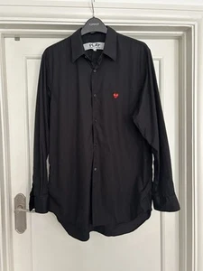 Commes des Garcons Play Black Long Sleeve Cotton Shirt - Picture 1 of 6