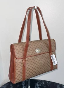 GUCCI CLASSIC MICRO GG HANDTASCHE BRAUN PVC GOLD AUTHENTISCH - Bild 1 von 16