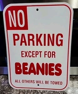 No Parking Except for BEANIES ~ All Others Will Be Towed~ Vintage 12" x 9"  - Picture 1 of 1