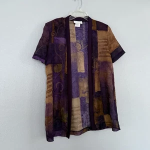 Cárdigan Pride & Joy para mujer kimono transparente cubierta de natación púrpura marrón talla 8 pequeño - Imagen 1 de 10