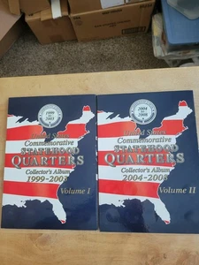 U.S. Com. Statehood Quarters Collector's Albums 2004-2008 & 1999-2003 - Bild 1 von 3