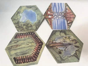 VTG Battle Masters 1992 Board Game Replacement Pieces 4 Terrain Hex Tiles - Picture 1 of 2