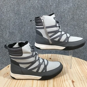 STQ Boots Women 8 Winter Walking Gray Lace Up Comfort Casual Round Toe Ankle Top - Picture 1 of 18
