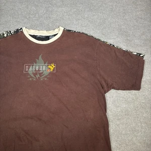 Vintage No Boundries T-Shirt Herren XL braun Harzard Motocross Skate Grunge Y2K - Bild 1 von 10