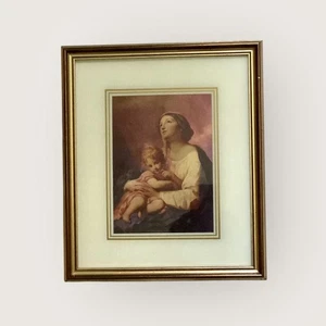 Quadro Religioso Stampa Olografica  Madonna con bambino Gesù 1989 Cornice Legno - Imagen 1 de 16