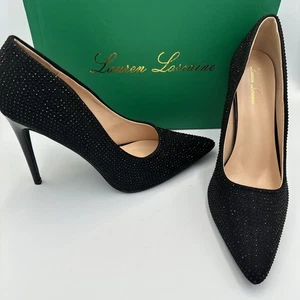 Scarpe decolte Lauren Lorraine tacco alto taglia 11 nere strass festa formale NUOVE - Foto 1 di 15