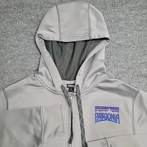 Patagonia Full Zip Mens Hoodie Logo Size Small Gray Outdoors *read* - Picture 1 of 14