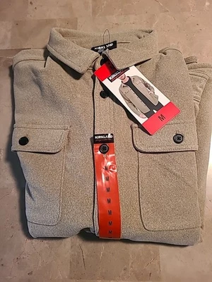 Kirkland Signature Mens Shirt Jacket Tan Shacket Pockets Stretch Heavyweight - Image 1 of 3