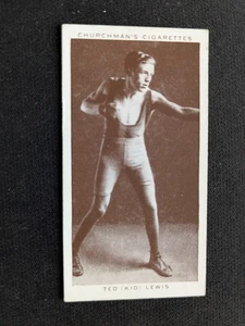 1938 Churchman Boxing Personalities Card # 25 Ted "Kid" Lewis HOF (EX) - Picture 1 of 3