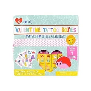 Bendon scatole tatuaggi temporanei San Valentino bambini 8 pezzi bomboniere festa aula nuove - Foto 1 di 2