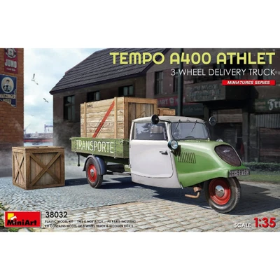TEMPO A400 ATHLET 3-WHEEL DELIVERY TRUCK KIT 1:35 Miniart Kit Camion Modellino N - Immagine 1 di 4
