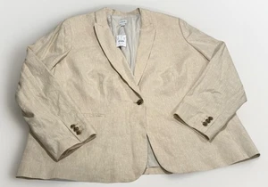 Neu mit Etikett J. Crew Holland-Blazer Crosshatch Leinen-Baumwolle Einzelhandel 148 $ Größe 22 - Bild 1 von 9