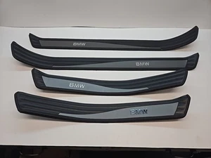 04 05 06 07 BMW 530i 530Xi E60 Trim Door Sill Scuff Plate Set Black Grey OEM - Bild 1 von 9
