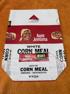 M•Vintage Rare New A. Jemima 5LBS White Corn Meal Enriched • Degerminated Bag - Picture 1 of 3