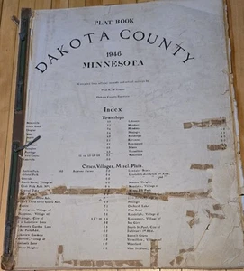 1946 Atlas Dakota County Minnesota Plat Map Book Mendota Burnsville Apple Valley - Picture 1 of 24