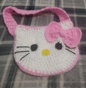 Handmade Crochet Hello Kitty Purse - Picture 1 of 1