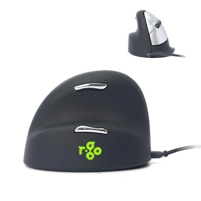 R-Go HE Ergonomic Mouse Left-Handed, Silent Click, Built-in break software, Vert - Image 1 of 4