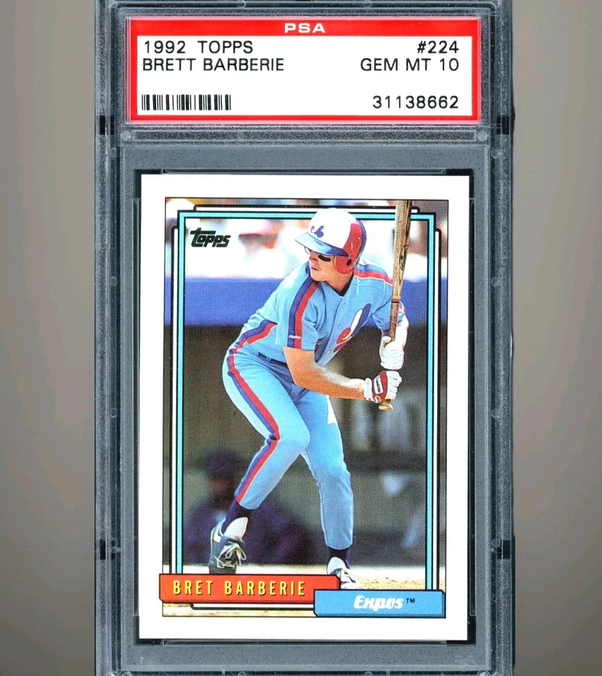 1992 Topps - Bret Barberie (RC) Rookie #224 PSA 10 POP 1 - Image 1 of 2