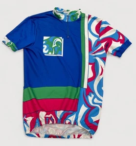 Decathlon Abstract Art 1990's Vintage France Made Cycling Bike Jersey Men's L - Picture 1 of 6