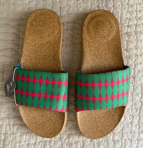 Fitflop x Yinka ILori IQUSHION Colorful Womens 10/43 Slides Retro Comfy Sandals - Picture 1 of 8