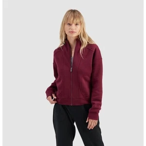 Freely Women's Briana Full Zip Mock Neck Relaxed Fit Jacket Zinfandel Medium $40 - Picture 1 of 6