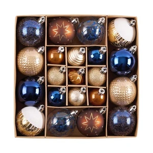 DecorbyHannah Christmas Ornaments Set, 21ct Blue Copper Gold Ornaments for Ch... - Picture 1 of 6