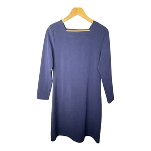 J. Peterman Strickkleid mit eckigem Ausschnitt marineblau 3/4-Arm Damengröße Medium - Bild 1 von 9