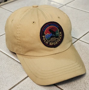 De colección Ralph Lauren Polo Deportista Parche Correa Sombrero Tostado Años 90 Años 90 Algodón - Imagen 1 de 12