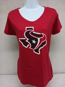 Womens Large Red Houston Texans Front Graphic Short Sleeve T-Shirt - Picture 1 of 11