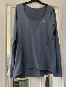 Nike Zonal Cooling Grey Long Sleeved Thin Running Exercise Top Size Small - Picture 1 of 5