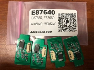 4 Toner Chips for HP Managed Flow E87640, E87650, E87660 (W9050MC ~ 52) Refill - Picture 1 of 2