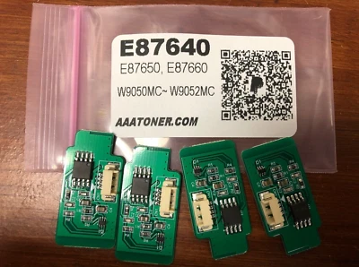 4 Toner Chips for HP Managed Flow E87640, E87650, E87660 (W9050MC ~ 52) Refill - Image 1 of 2