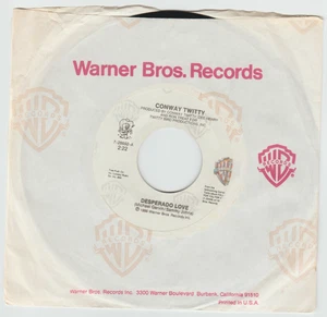 CONWAY TWITTY - DESPERADO LOVE - I CAN'T SEE ME WITHOUT - ORIGINAL 45 & SLEEVE - Picture 1 of 4