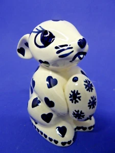 Boleslawiec Cerámica Polaca Cerámica Conejo Conejo Wiza Estatuilla Polonia 4.5" Alto - Imagen 1 de 7