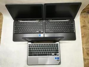 Lot of 3 Asus C202S Celeron N3060 4 GB Ram 16 GB Storage Issues For Parts- FT - Picture 1 of 5