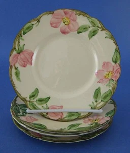 Franciscan Desert Rose 4 Bread Butter Plates USA Backstamp Flowers Vine Trim - Picture 1 of 3