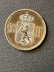 1884 NORWAY 1 Ore Coin BEAUTIFUL UNCIRCULATED - Picture 1 of 7