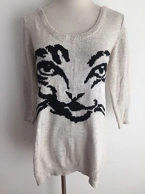 American Rag Cie Loose-Fit Cotton Blend Tunic Sweater Oatmeal Heather Size M - Image 1 of 4