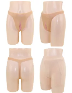 Silicone GAFF Fake Vagina Panty Catheter Underwear Transgender Thong Knickers - Picture 1 of 7
